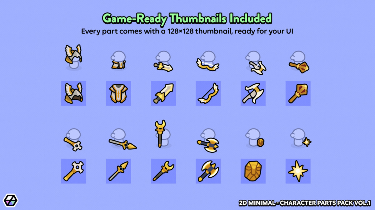 2D Minimal - Character Parts Pack Vol.1 [Expansion]