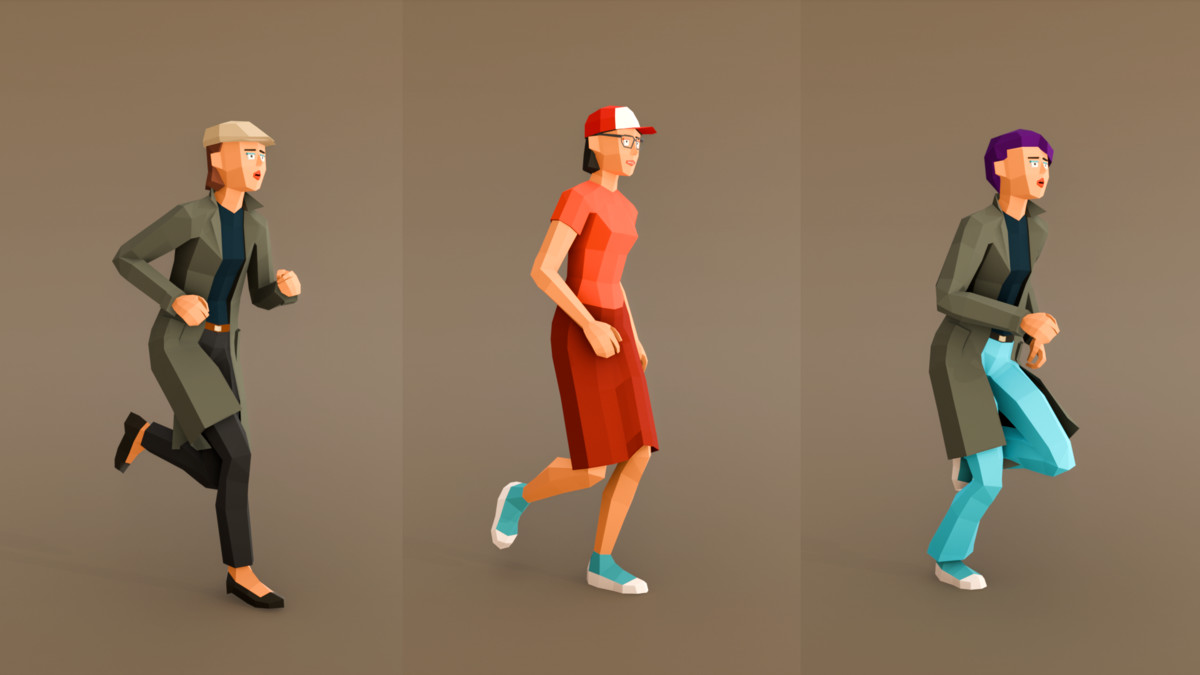 Modular Woman Ultra Low-Poly