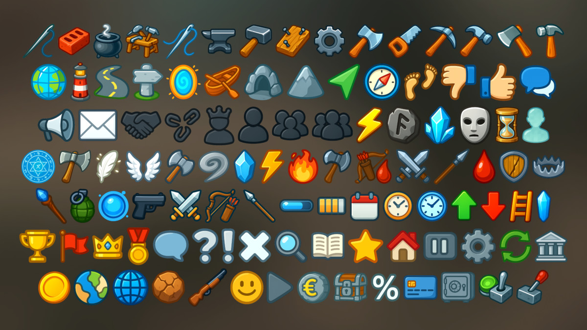 2D UI Icon Pack for RPG Strategy Casual and Mobile Games