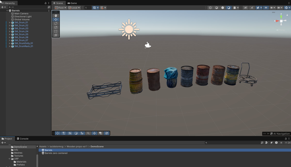 Barrels Drums Racks Volume one: photogrammetry custom LODs