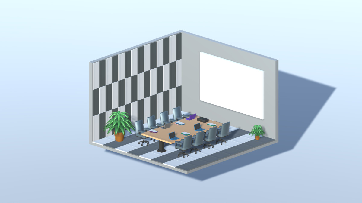 3D LOWPOLY WORK ROOMS