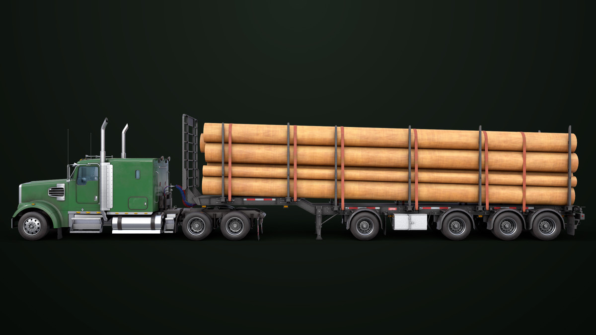Truck 07 Log Trailer with All Loads Collection