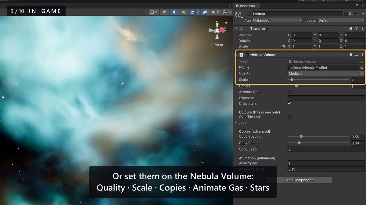 Volumetric Nebula Generator – Fly-Through 3D Space Nebulae (URP & HDRP)
