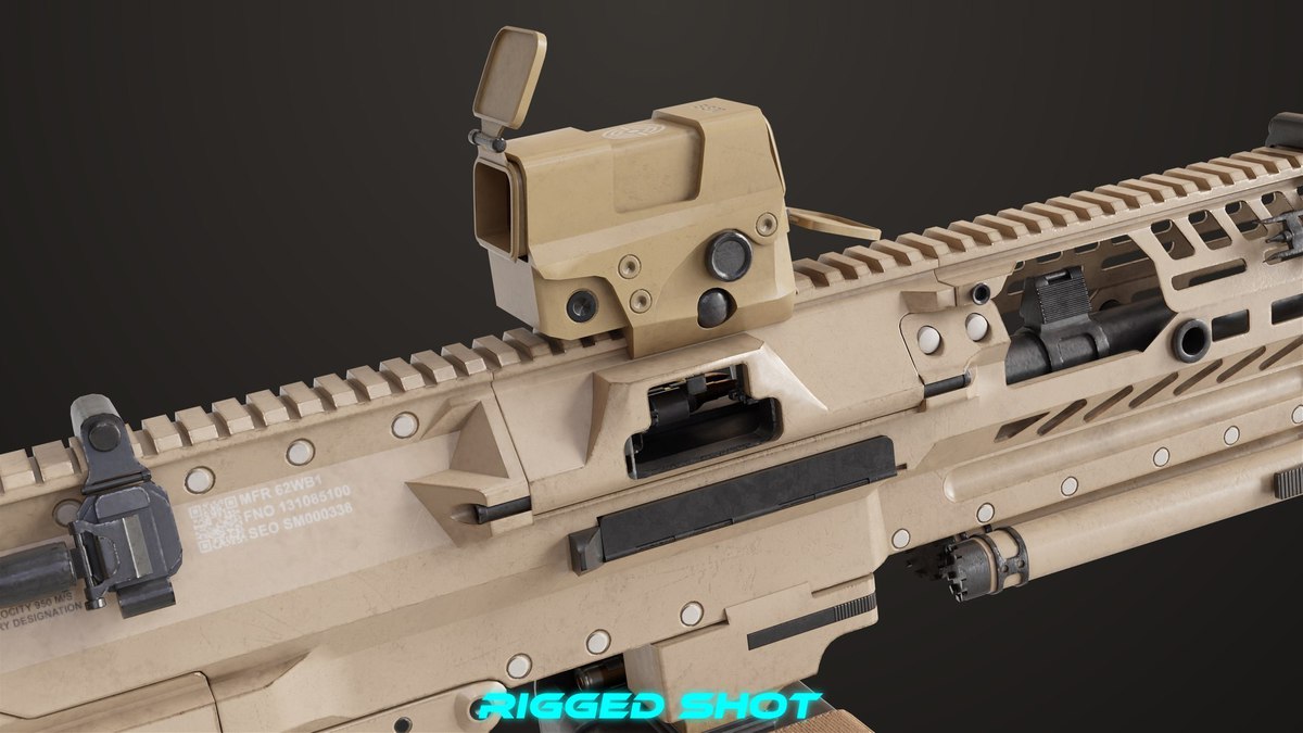 Machine Gun 14 Brown URP HDRP Textures