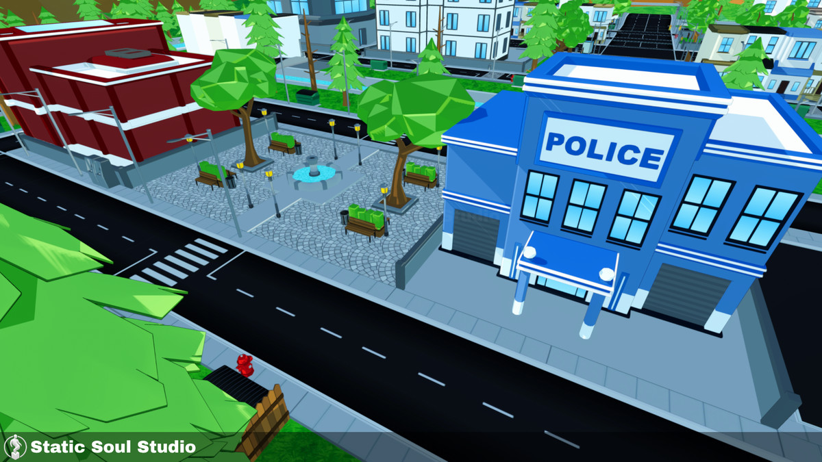 Low Poly City Pack – Modular Buildings, Roads & Props