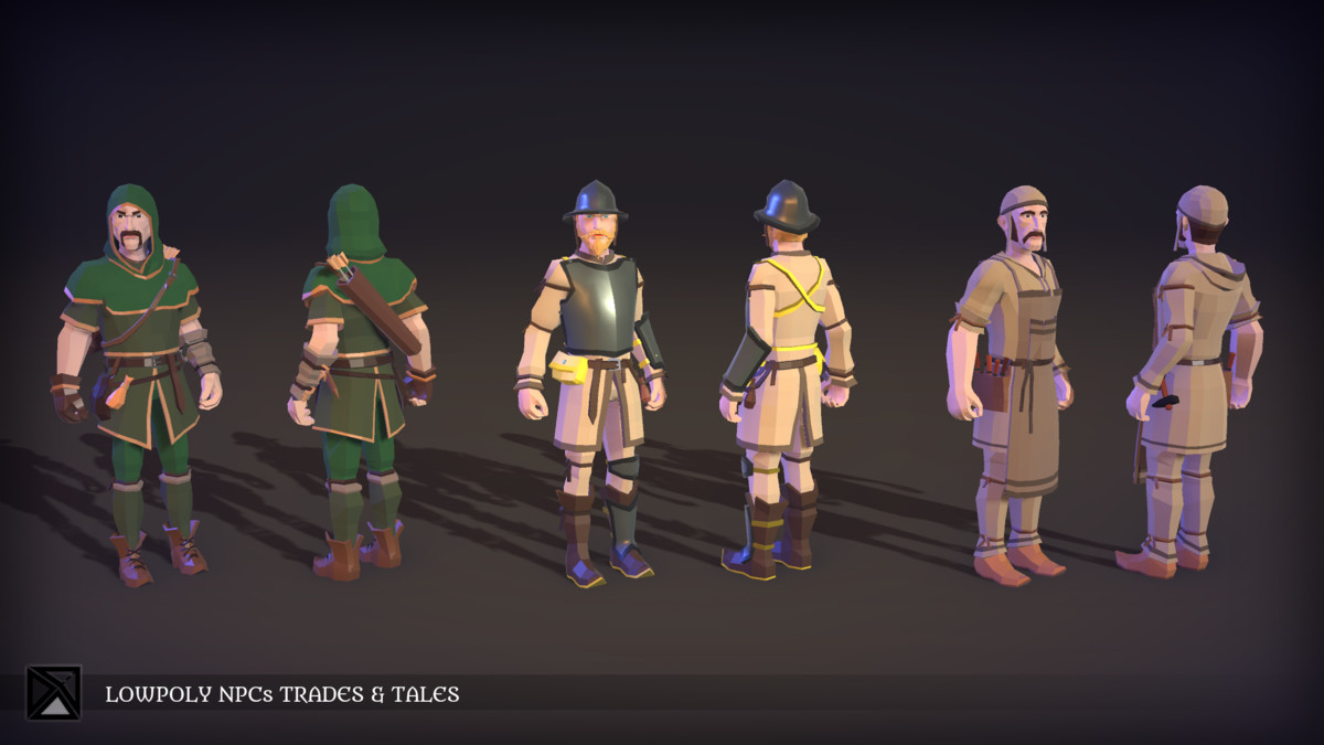 Lowpoly Modular NPCs - Trades & Tales- MEDIEVAL FANTASY SERIES