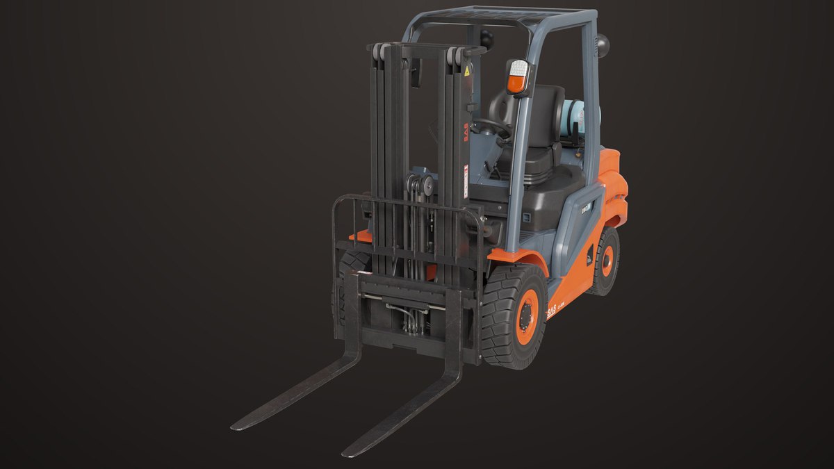 Forklift Truck 02 Orange URP HDRP Textures