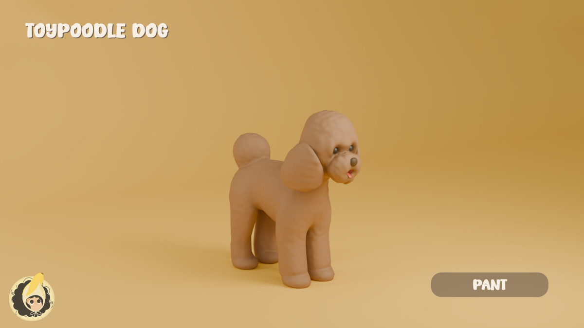 Animated Toy Poodle Dog