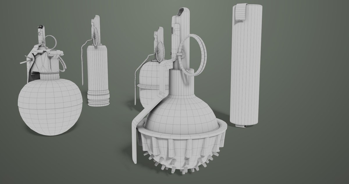 10 Grenades Single Mat URP HDRP Textures