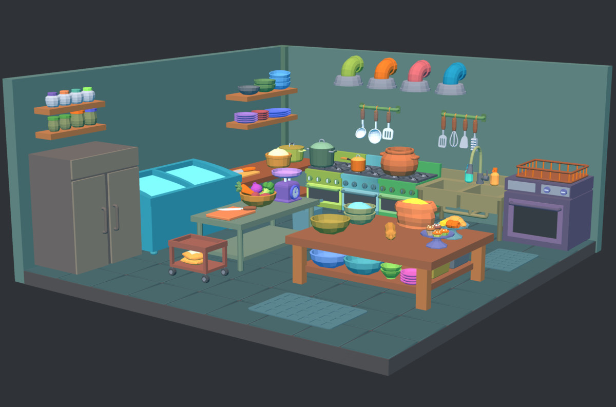 Cute Low Poly Furniture Pack - Colorful Interior Props