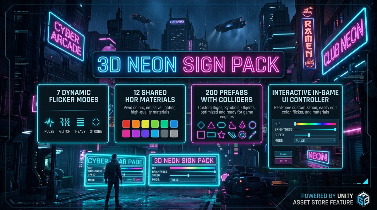 Cyberpunk Neon Signs & Boards - 200 Sci-Fi Props