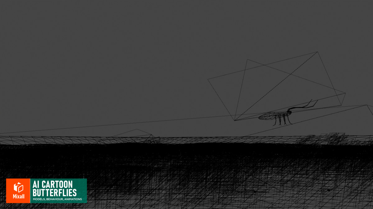 AI cartoon butterflies