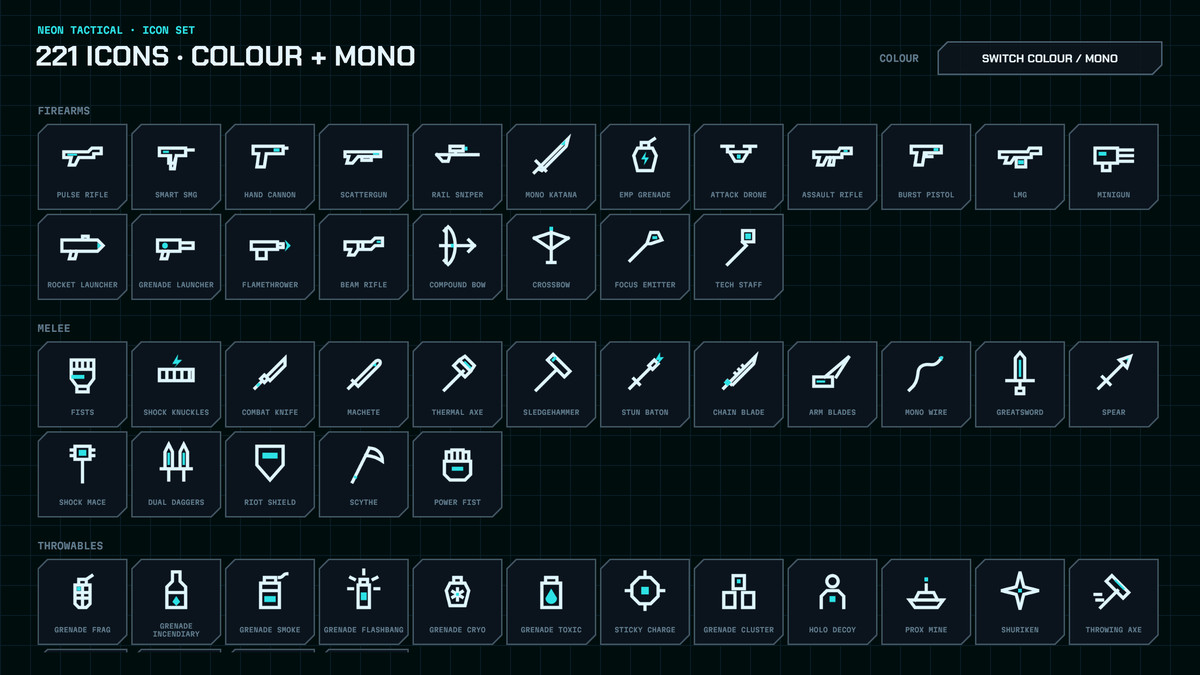 Neon Tactical — Cyberpunk HUD & Menu Kit