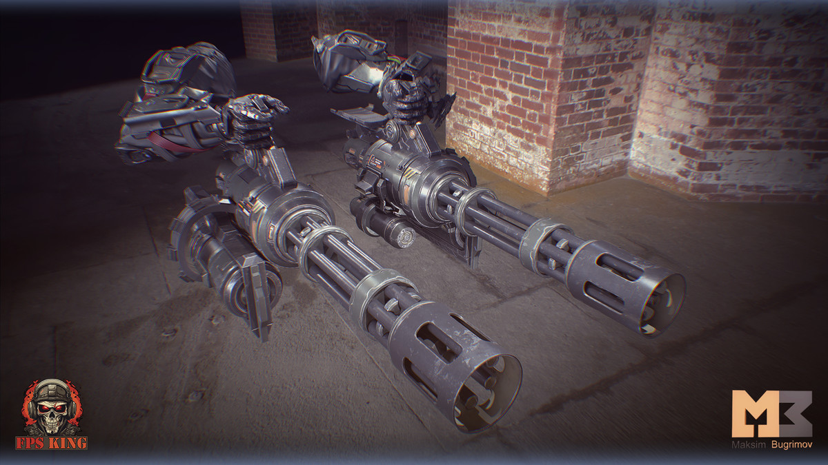FPS Sci-Fi Hands Two Gatlings
