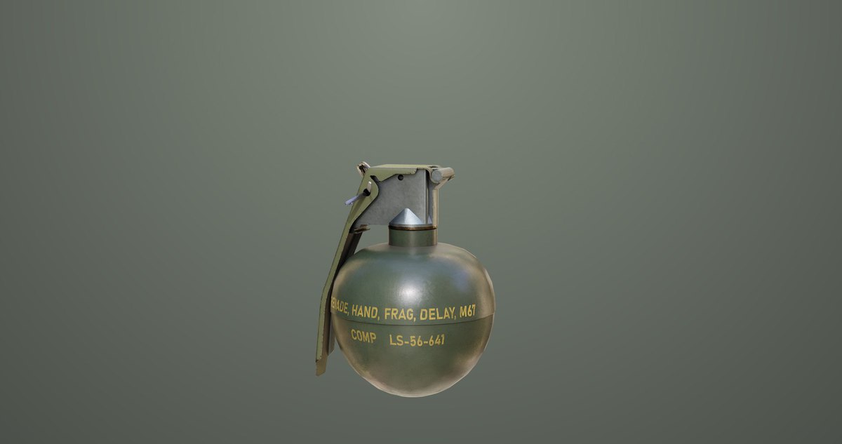 5 Fragmentation Grenades Single Mat URP HDRP Textures