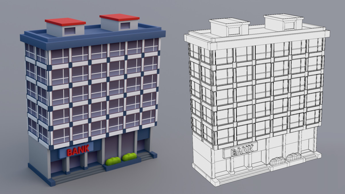 30 Low-Poly Urban Buildings Collection