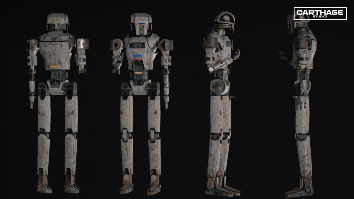 Security Robot NPC Bundle – 5 Rigged Game-Ready Characters