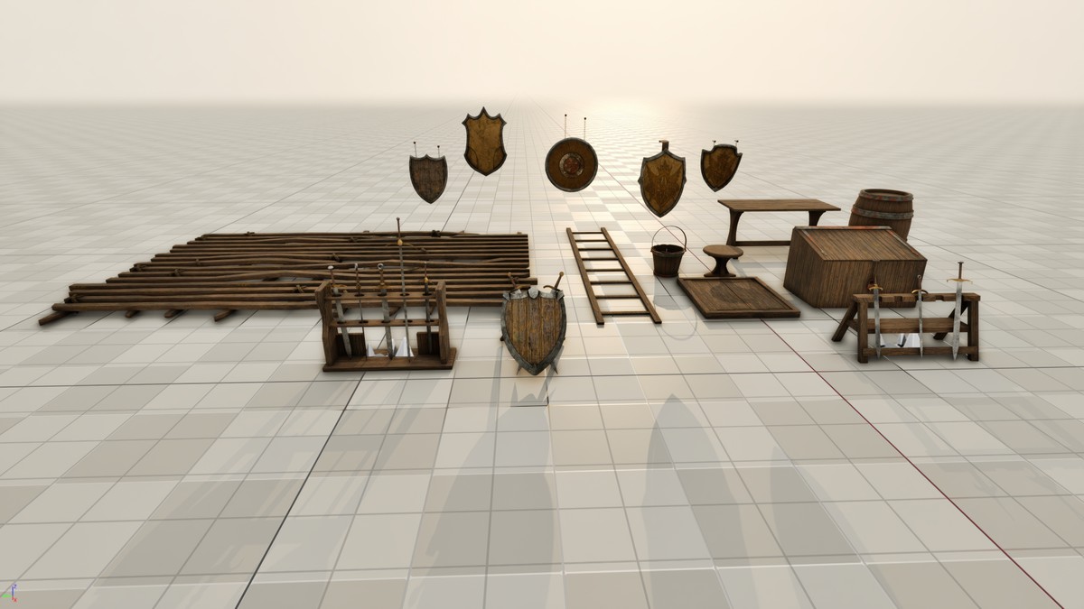 Medieval 3D Buildings Set