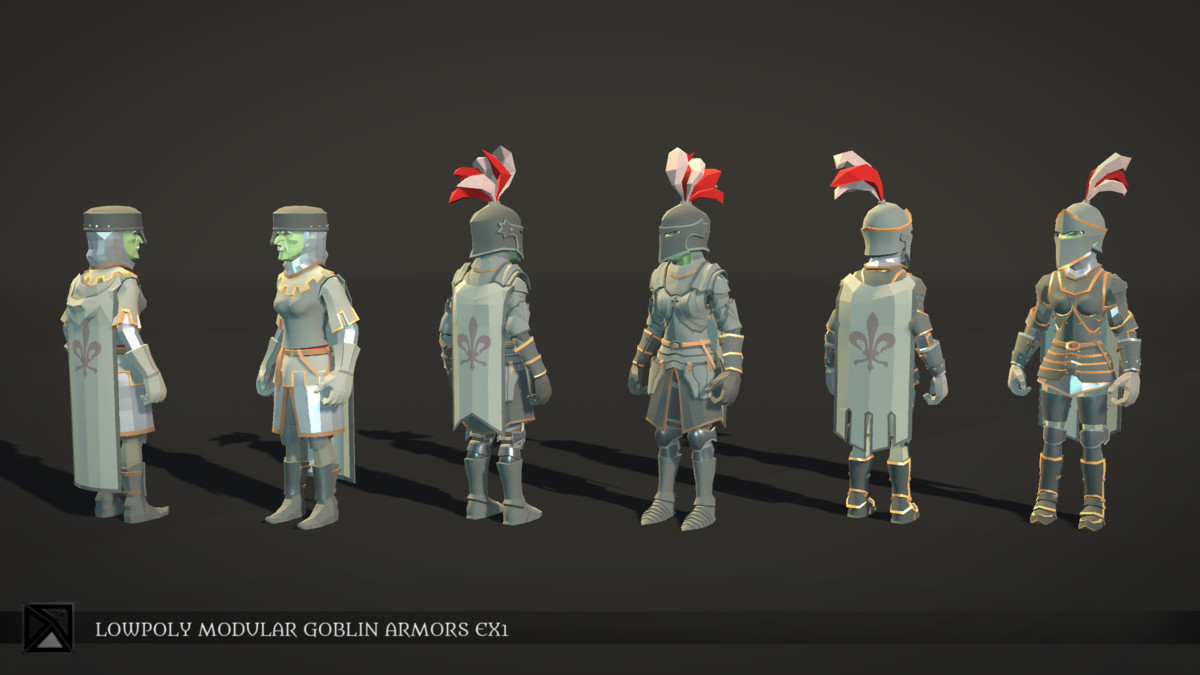 Low Poly Goblins Modular Armors Bundle - LOWPOLY MEDIEVAL FANTASY SERIES