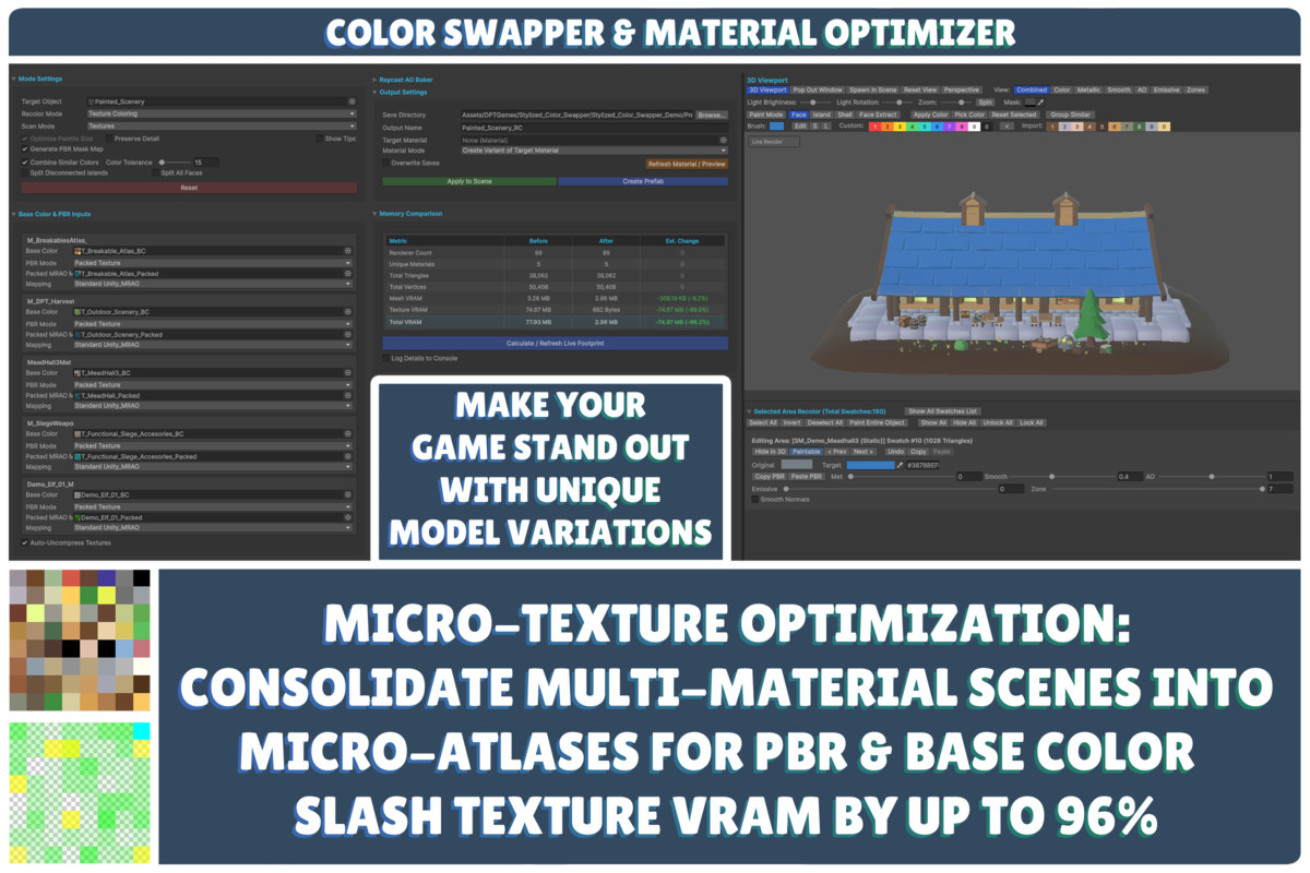 Stylized Color Swapper & Material Optimizer