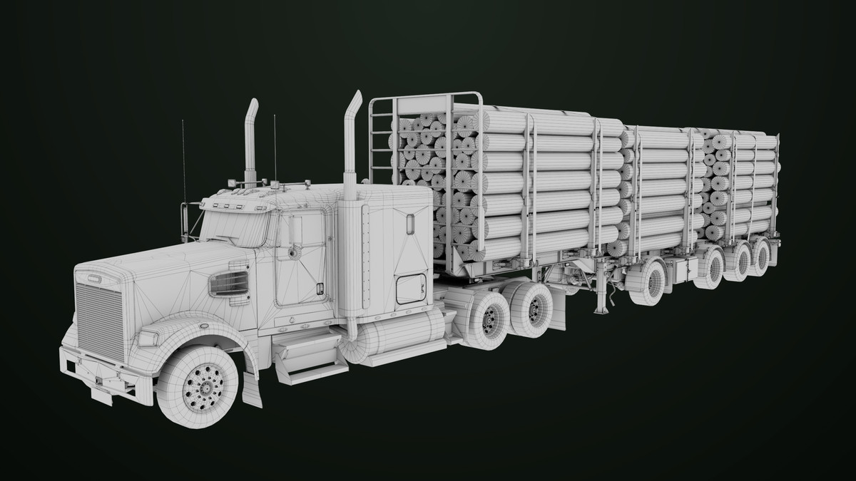 Truck 07 Log Trailer with All Loads Collection