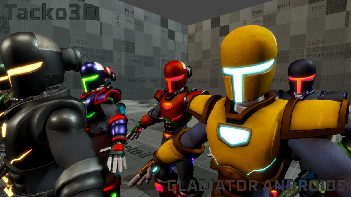 Gladiator Androids Pack Z - Customizable Robot Warriors