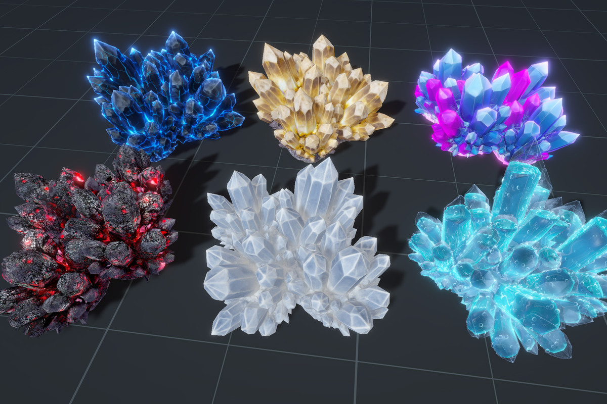 HQ Crystals - Low poly PBR