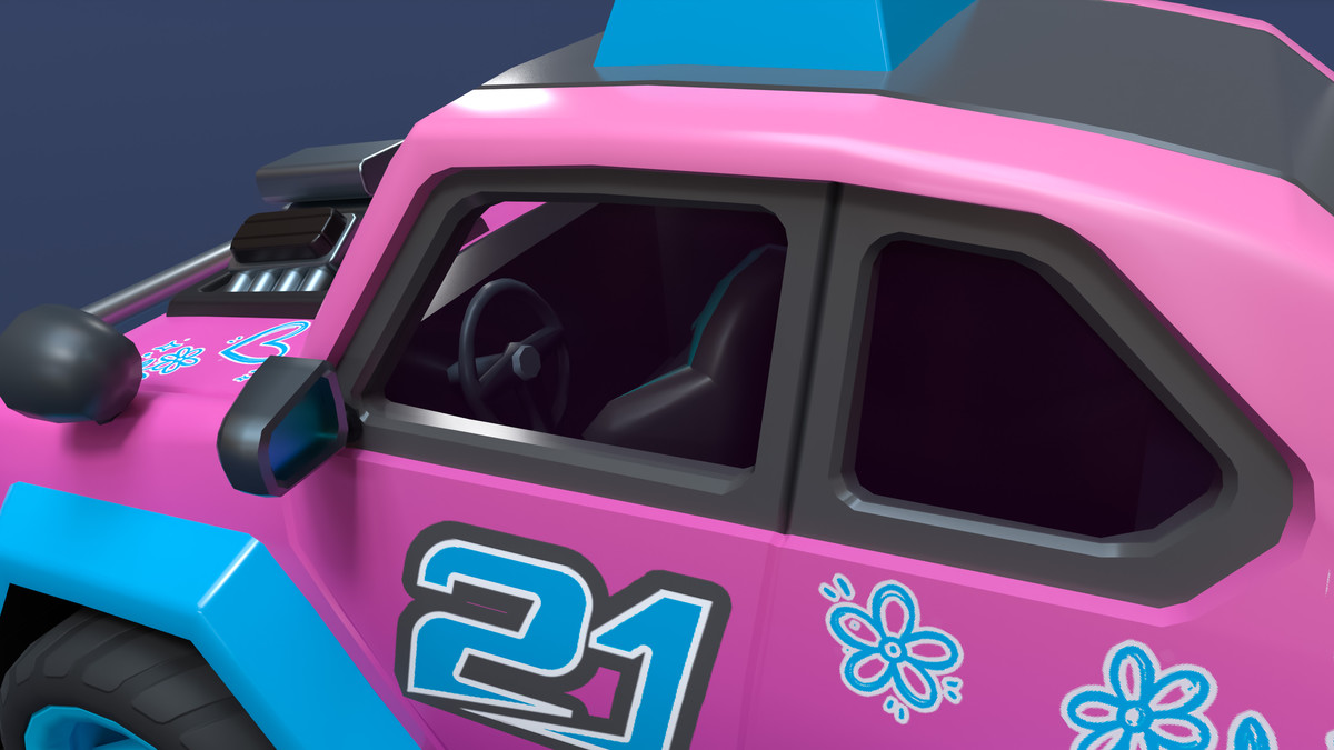 Modular Cyber Racing Cars - Low Poly 3D Models