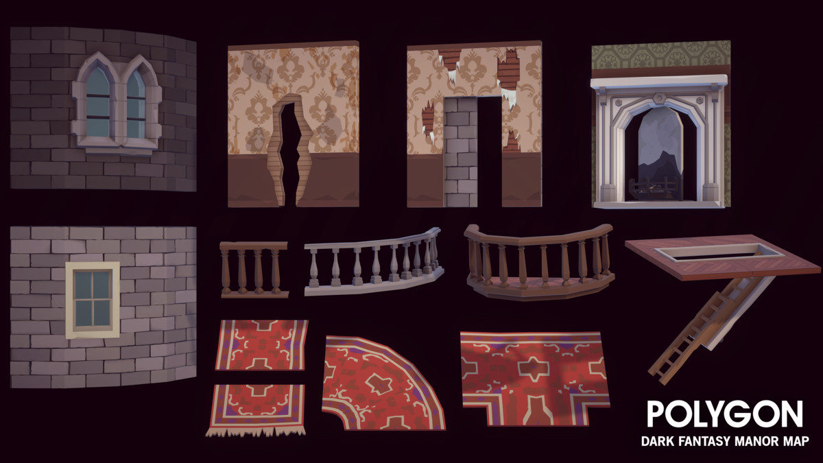 POLYGON - Dark Fantasy Manor Map by Synty