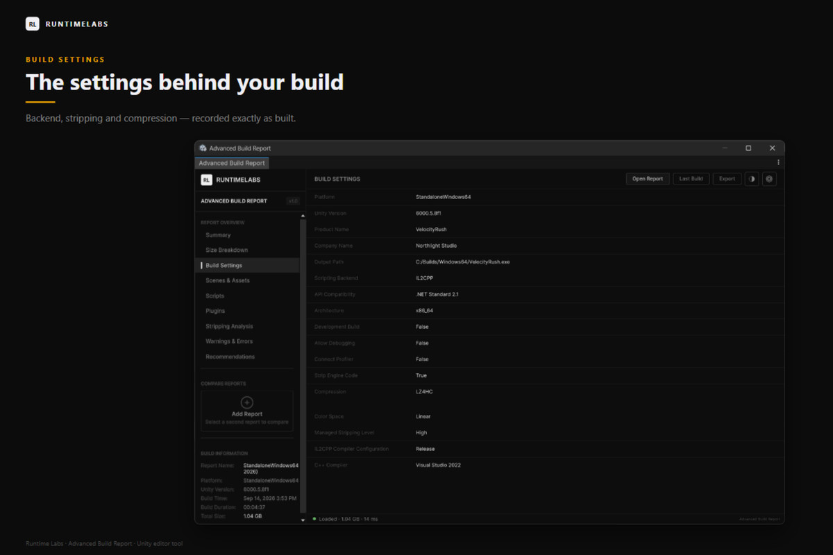 Advanced Build Report