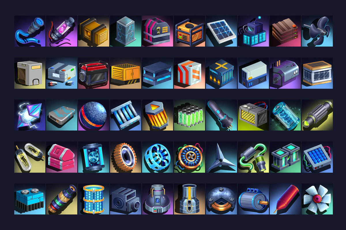 2700 Cyberpunk RPG Icons Pack