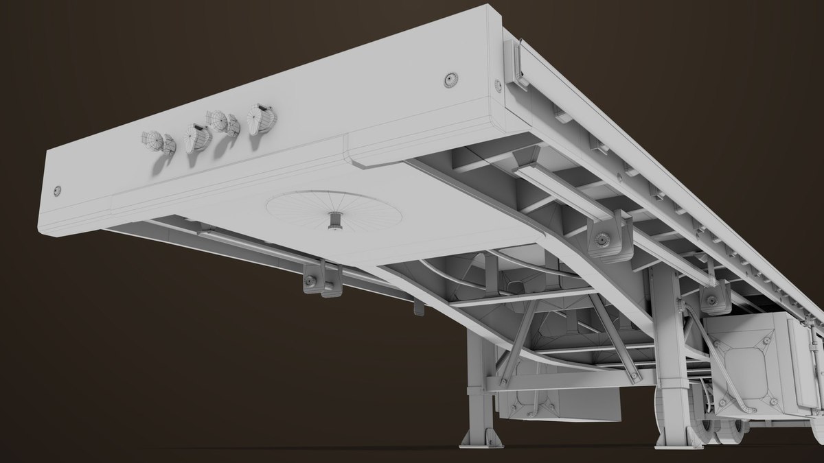 Flat Bed Trailer 05 Heavy Truck URP HDRP Textures