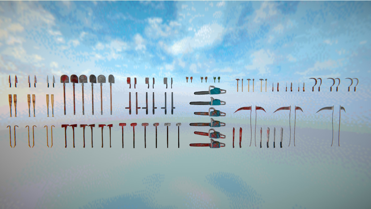 PSX Retro Horror Mega Melee Weapons Bundle Asset Package