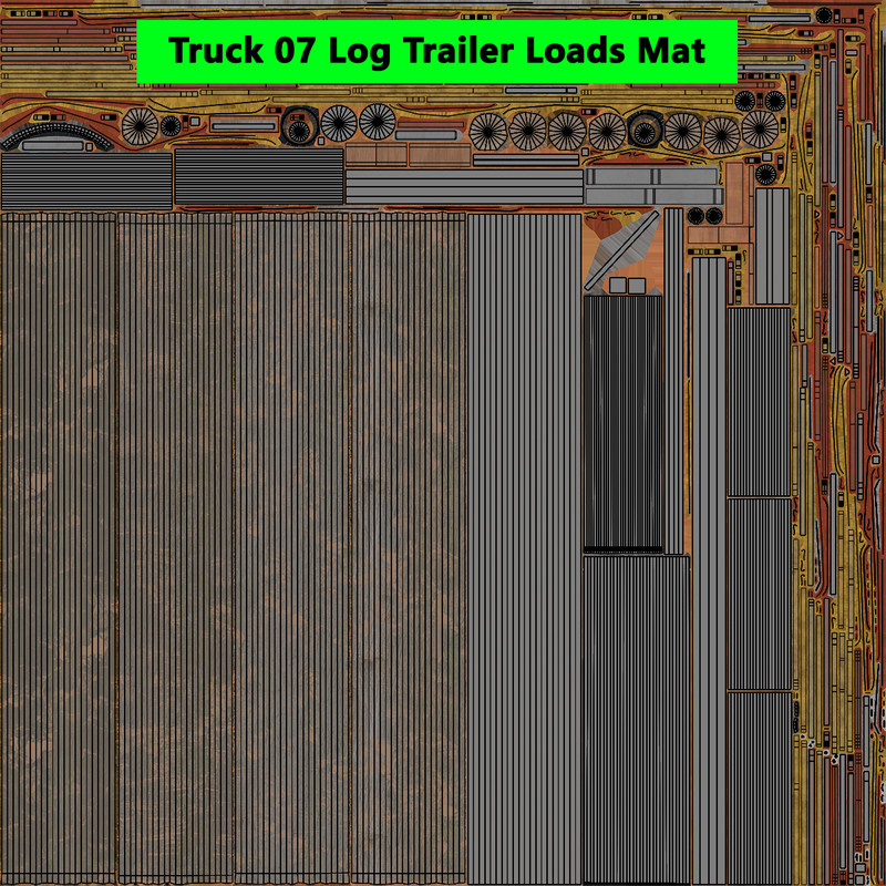 Truck 07 Log Trailer with All Loads Collection