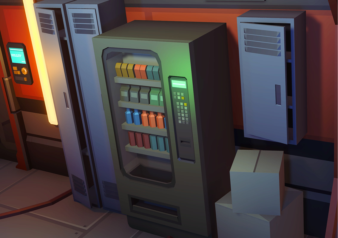 Low Poly Sci-Fi Bedroom / Cosmic Retro