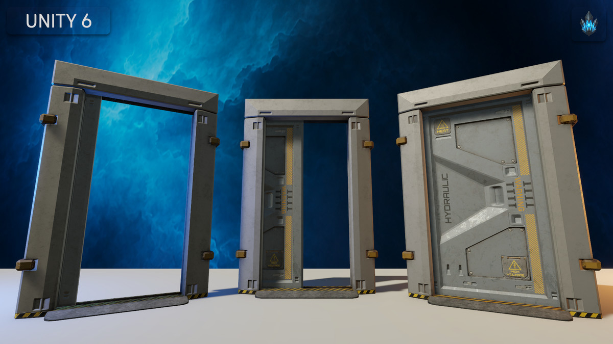 Sci-Fi One-Sided Sliding Door (Invisible Outside Frame)