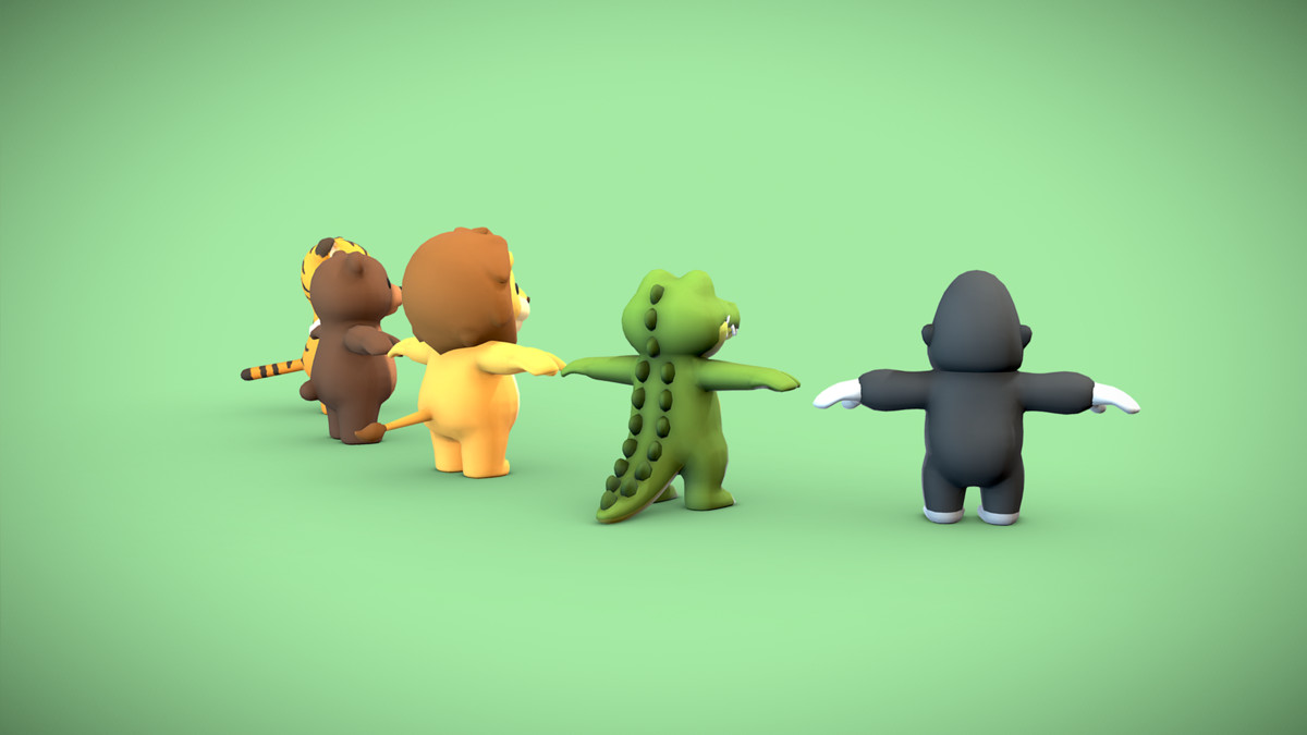 Cartoon Wild Animals - Lowpoly Stylized Animal Characters