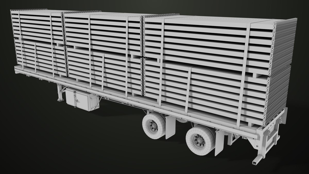 Flatbed Trailer with 7 Loads Single Mat URP HDRP Textures