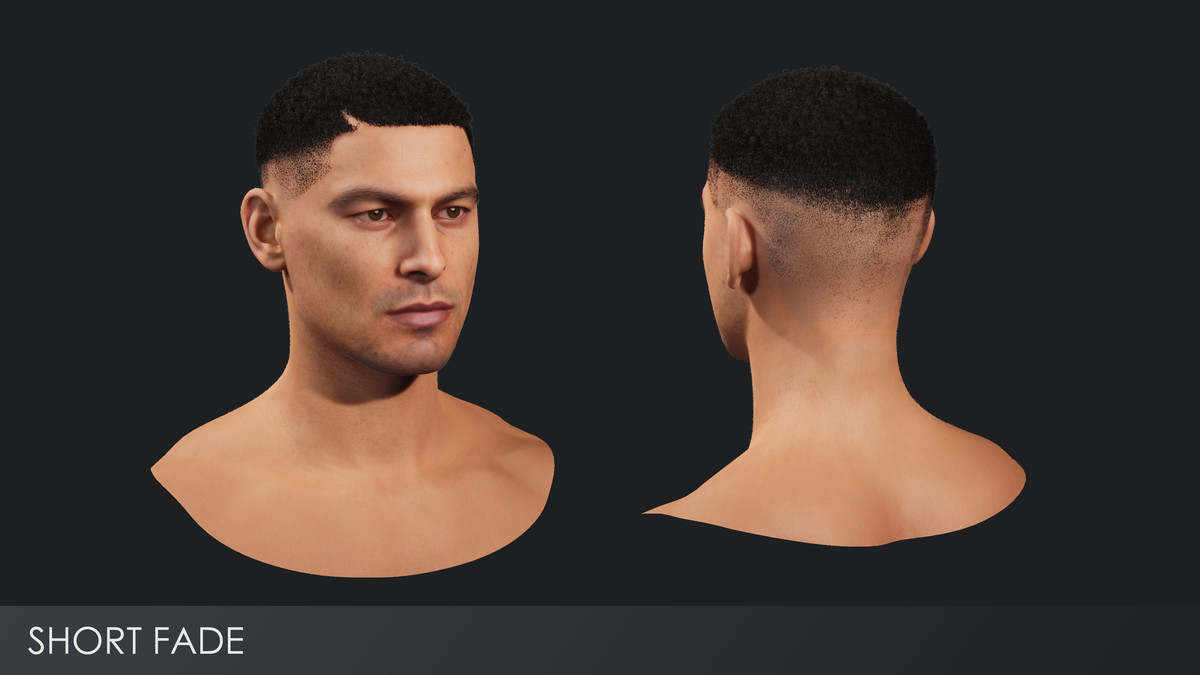 Realistic male hairstyles, pack #5 | Rigged hair, game-ready, low-poly
