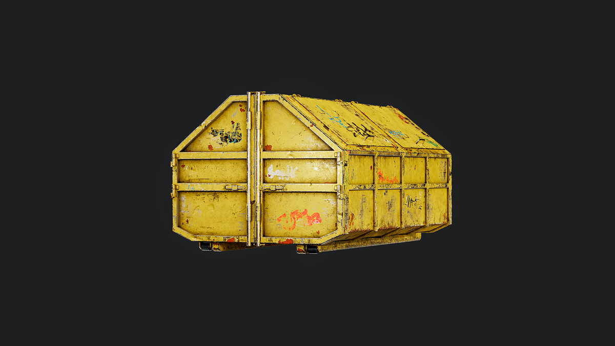 Dumpster/Metallic Outdoors Trashcan