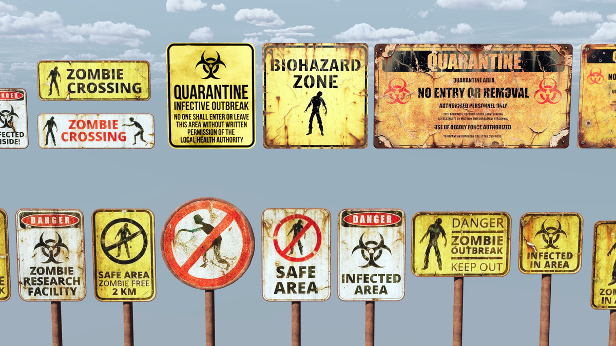 Post-Apocalyptic Survival Urban City Props and Road Signs Pack - 135 3d Models
