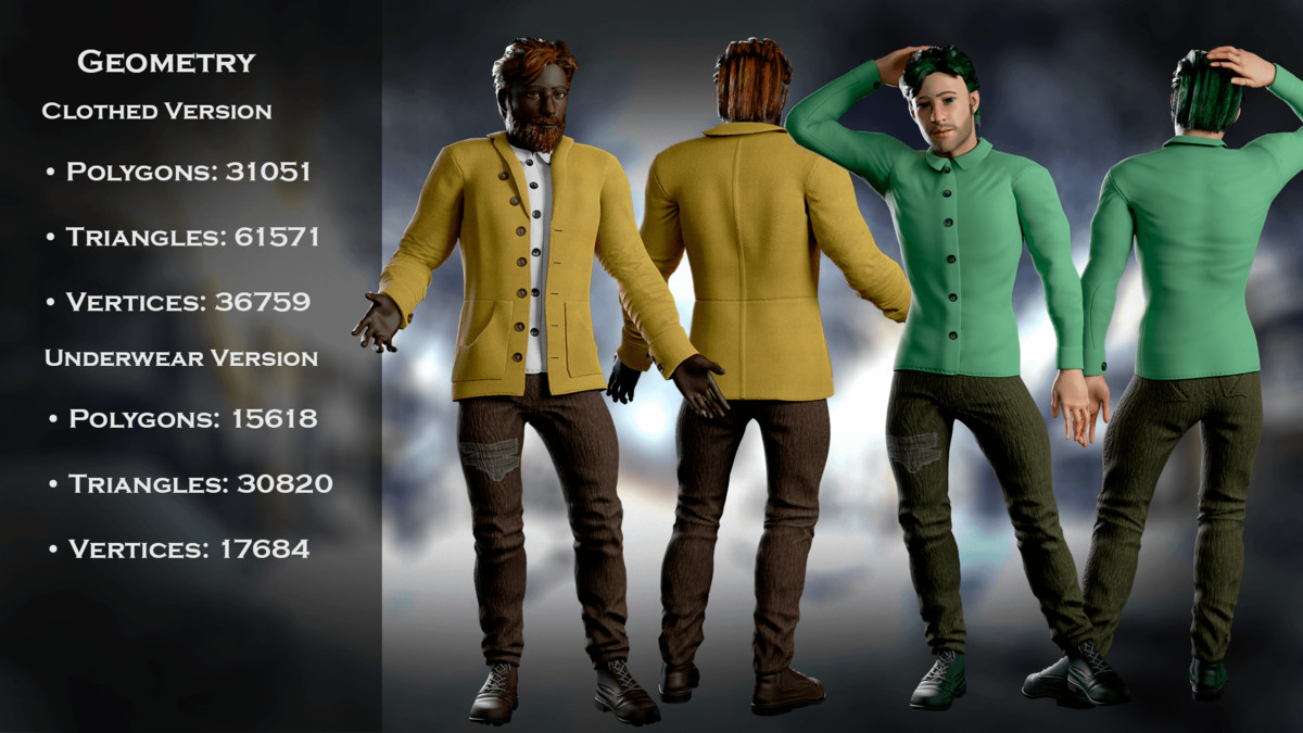 Office Winter Man – Modular Game Character