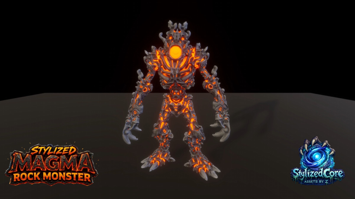 Stylized Magma Rock Monster Pack 1 – Reaper Variant (Animated, LOD, Skins)