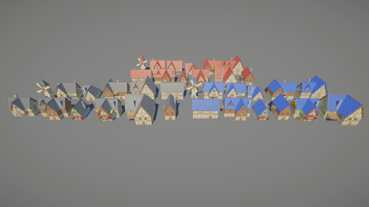 VERDANT Low Poly Modular Medieval Village