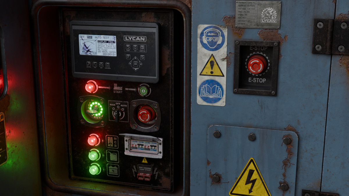 Diesel Generator (Interactive - Game ready)