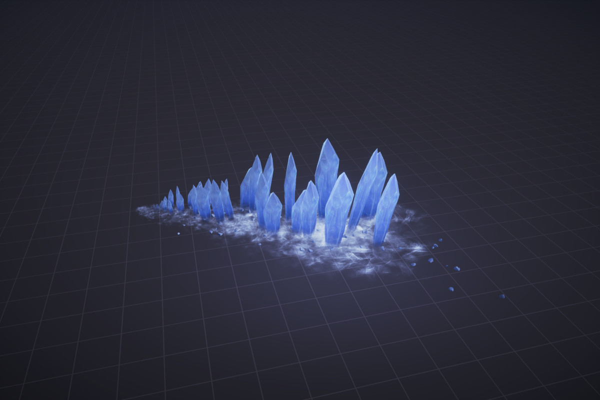 Stylized Ice Impact VFX