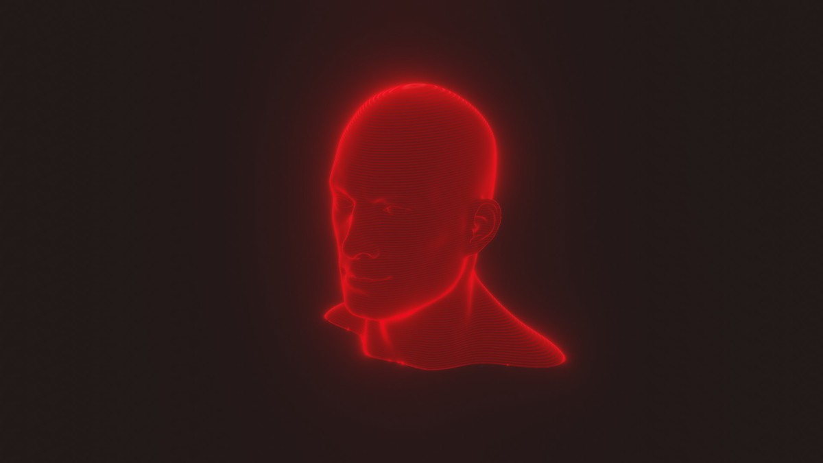 Sci-Fi Red Hologram Male Female Heads 3D Model Pack - Animated, Blend Shapes