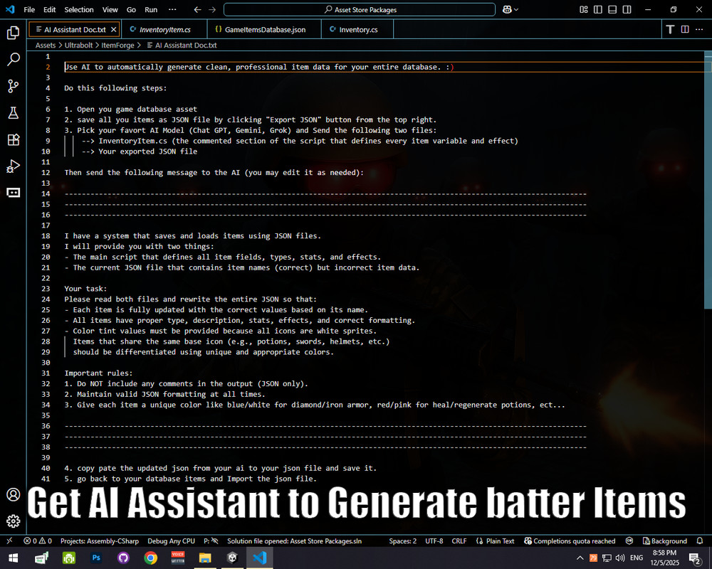 ItemForge - Advanced Inventory System