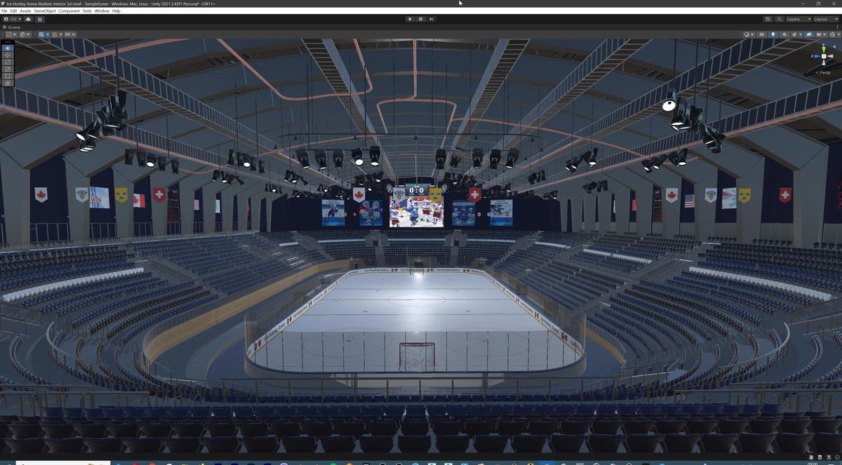 Modular Ice Hockey Arena Stadium Interior 3d Level