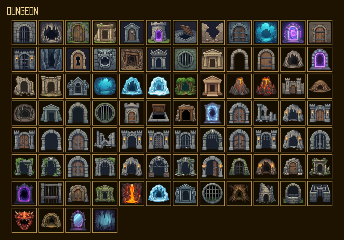 1230 Building Icons – Mega RPG Building Pack